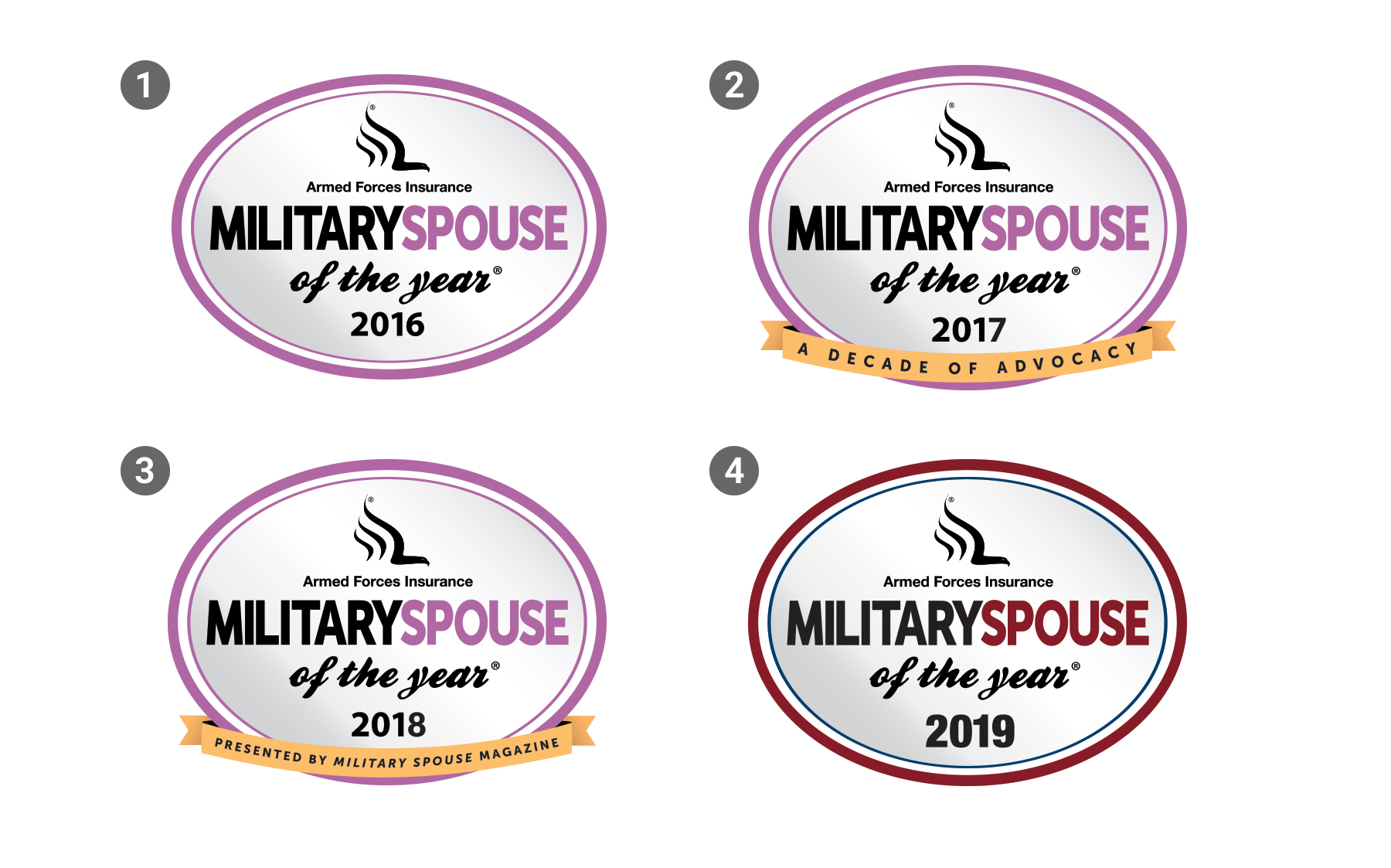Military Spouse of the Year Logo Evolution